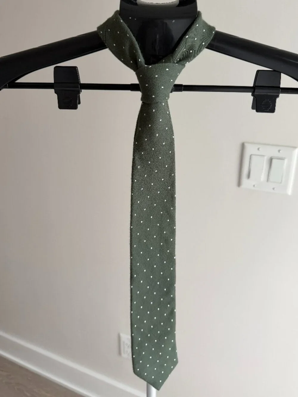J. Crew Olive Cotton/Silk Blend Tie